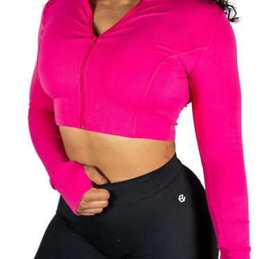 Pink Cropped Sports Jacket